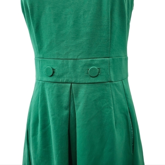 Boden green dress sleeveless pleated midi 8R - Picture 4 of 15